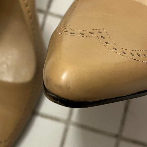 Celine Beige Leather Slingback Heels Women’s Size 10 / 40 EU - Picture 6 of 13